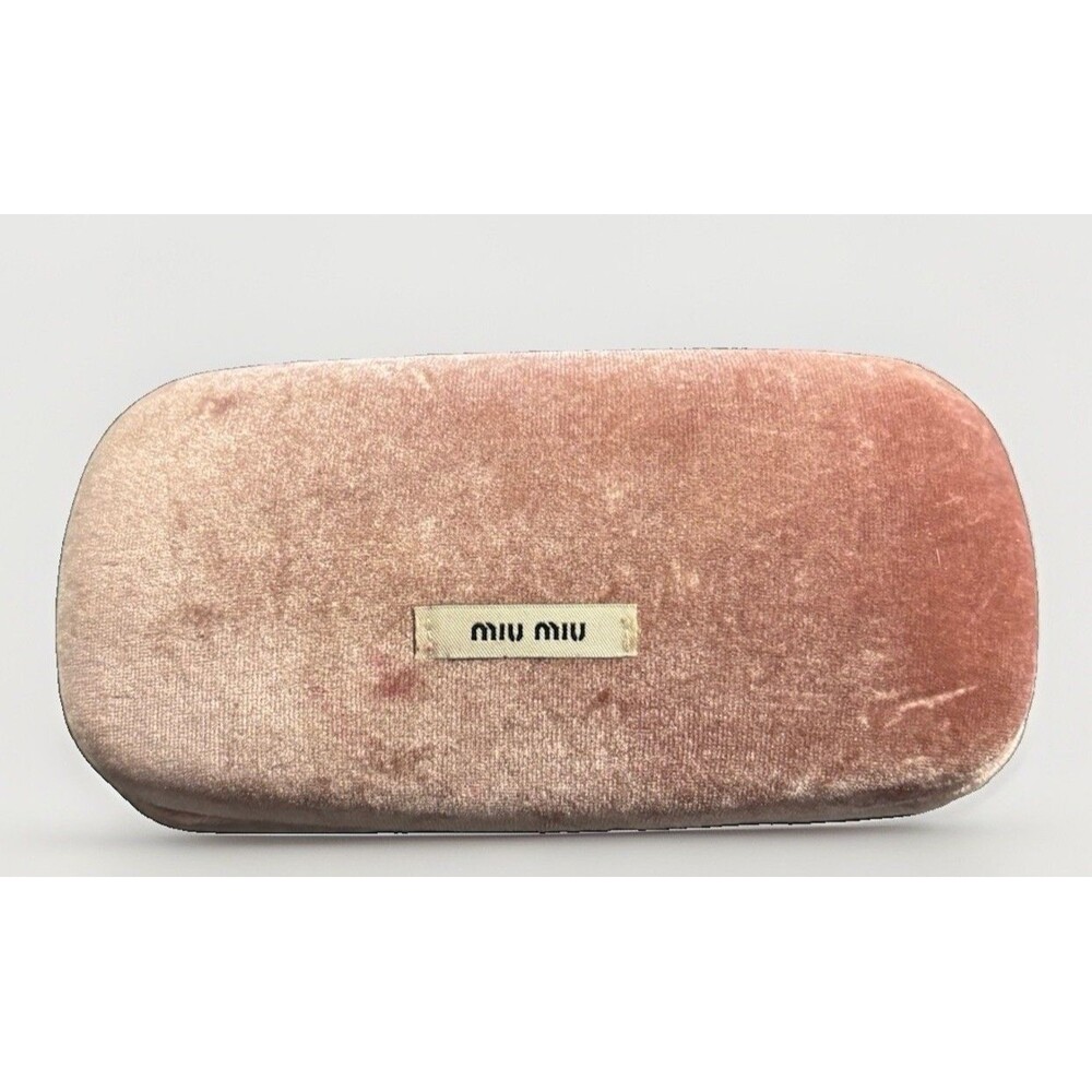 Original Miu Miu Pink Velvet Hard Clam Sunglasses Case